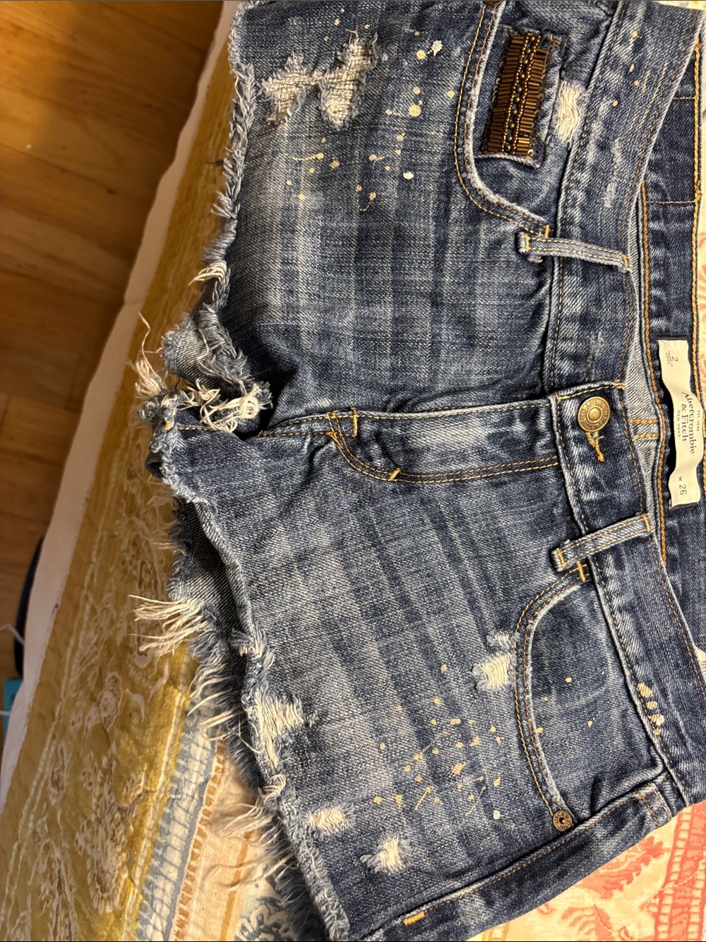 Abercrombie & Fitch Blue Denim Frayed Cutoff Shorts